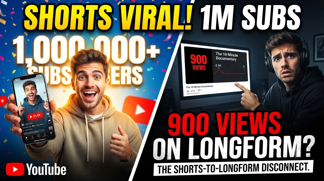 The Shorts-to-Longform Disconnect: Why 1 Million Shorts Subscribers Won't Save Your Channel